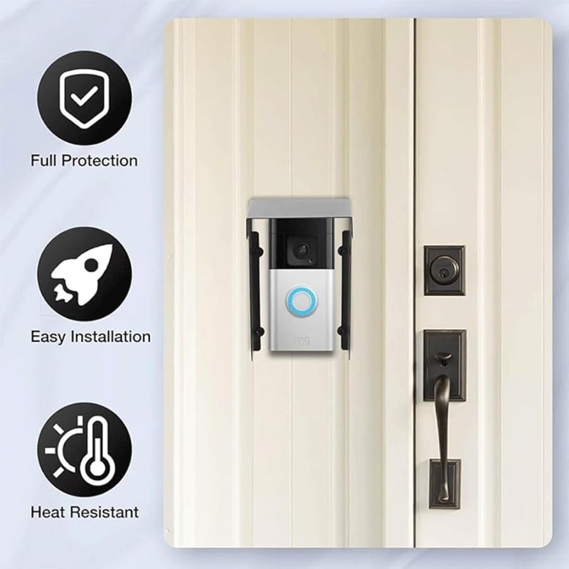 Heavy Duty Metal Rain Cover For Doorbells Waterproof Sun Protection Clear Video Durable - Image 4